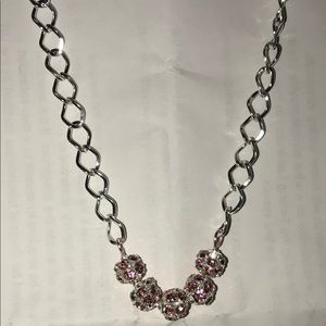 Handmade horseshoe necklace with rhinestone beads